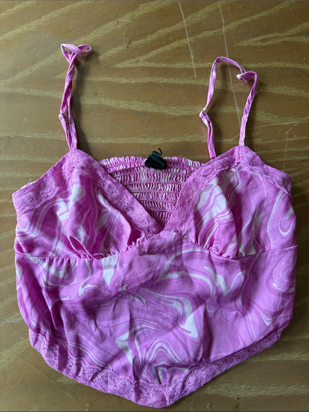 Target Pink Marble Lace-Trim Cami